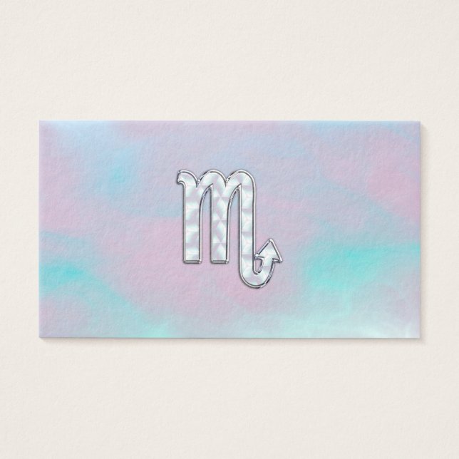 Scorpio Zodiac Sign in Moeder van Parelstijl Visitekaartjes (Voorkant)
