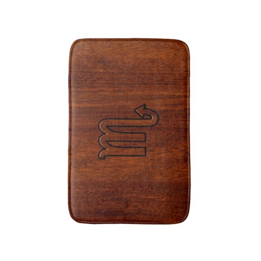 Scorpio Zodiac Sign in Rich Mahogany Style Badmat (Voorkant Verticaal)