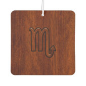 Scorpio Zodiac Sign in Rich Mahogany Style Luchtverfrisser (Voorkant)