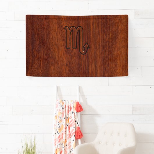 Scorpio Zodiac Sign in Rich Mahogany Style Spandoek (Insitu)