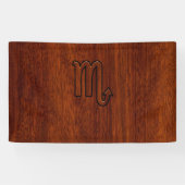 Scorpio Zodiac Sign in Rich Mahogany Style Spandoek (Horizontaal)