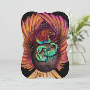 Scorpio Zodiac Sign Invitation Kaart
