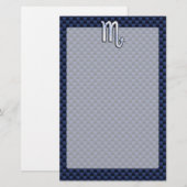 Scorpio Zodiac Sign navy blue koolstofvezel decor Briefpapier (Voorkant / Achterkant)