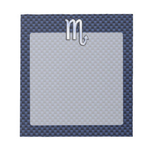 Scorpio Zodiac Sign navy blue koolstofvezel decor Notitieblok