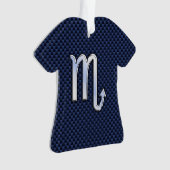 Scorpio Zodiac Sign navy blue koolstofvezel decor Ornament (voorkant)