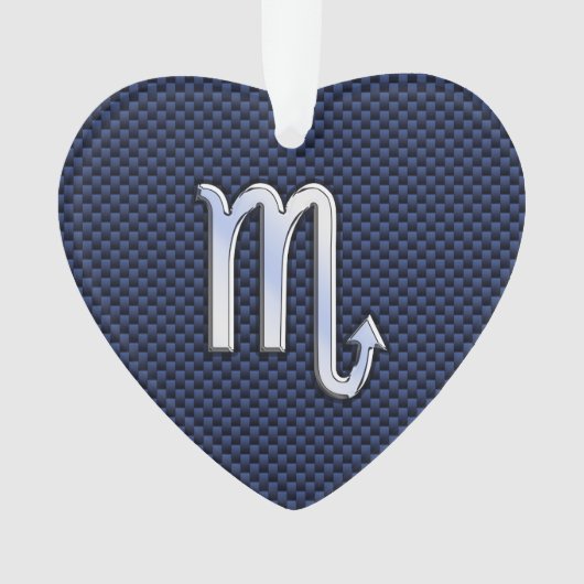 Scorpio Zodiac Sign navy blue koolstofvezel decor Ornament (voorkant)