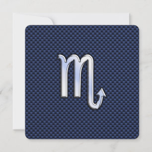 Scorpio Zodiac Sign navy blue koolstofvezel print