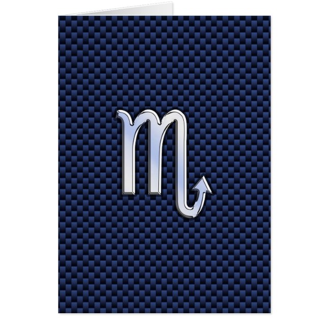 Scorpio Zodiac Sign navy blue koolstofvezel print (Voorkant)