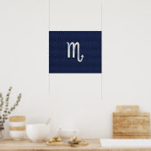 Scorpio Zodiac Sign navy blue koolstofvezel print (Keuken)