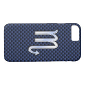 Scorpio Zodiac Sign navy blue koolstofvezel print Case-Mate iPhone Case (Achterkant (Horizontaal))
