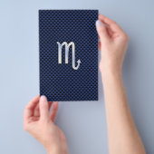 Scorpio Zodiac Sign navy blue koolstofvezel print Flyer (Hand)