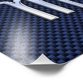 Scorpio Zodiac Sign navy blue koolstofvezel print Foto Afdruk (Hoek)