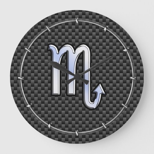 Scorpio Zodiac Sign on Carbon Fiber Astrology Grote Klok (Voorkant)