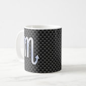 Scorpio Zodiac Sign on Carbon Fiber Astrology Koffiemok (Voorkant links)