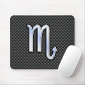 Scorpio Zodiac Sign on Carbon Fiber Astrology Muismat (Met muis)