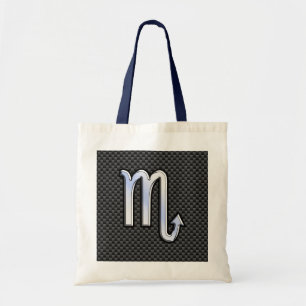 Scorpio Zodiac Sign on Carbon Fiber Astrology Tote Bag
