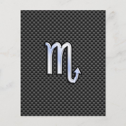 Scorpio Zodiac Sign on Carbon Fiber Print Flyer (Voorkant)