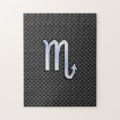 Scorpio Zodiac Sign on Carbon Fiber Print Legpuzzel (Verticaal)