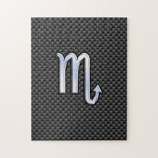 Scorpio Zodiac Sign on Carbon Fiber Print Legpuzzel (Verticaal)