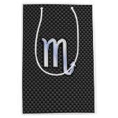 Scorpio Zodiac Sign on Carbon Fiber Print Medium Cadeauzakje (Voorkant)