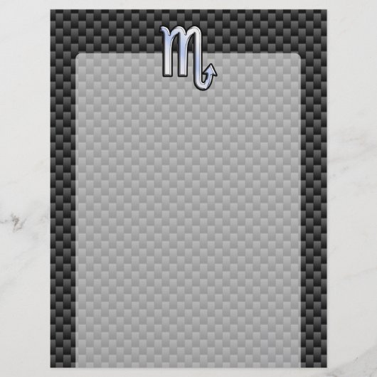 Scorpio Zodiac Sign on Carbon Fibre Decor (Voorkant)