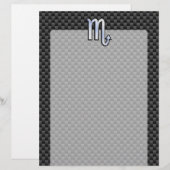 Scorpio Zodiac Sign on Carbon Fibre Decor (Voorkant / Achterkant)