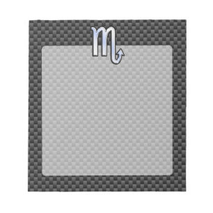 Scorpio Zodiac Sign on Carbon Fibre Decor Notitieblok