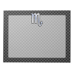 Scorpio Zodiac Sign on Carbon Fibre Decor Notitieblok
