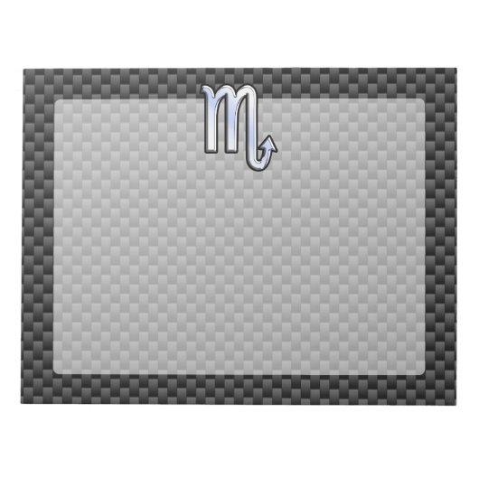 Scorpio Zodiac Sign on Carbon Fibre Decor Notitieblok (Voorkant)