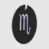 Scorpio Zodiac Sign on Carbon Fibre Decor Ornament (voorkant)