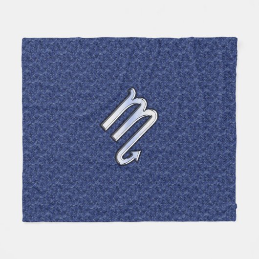 Scorpio Zodiac Sign on Navy Blue Camo Fleece Deken (Voorkant (Horizontaal))