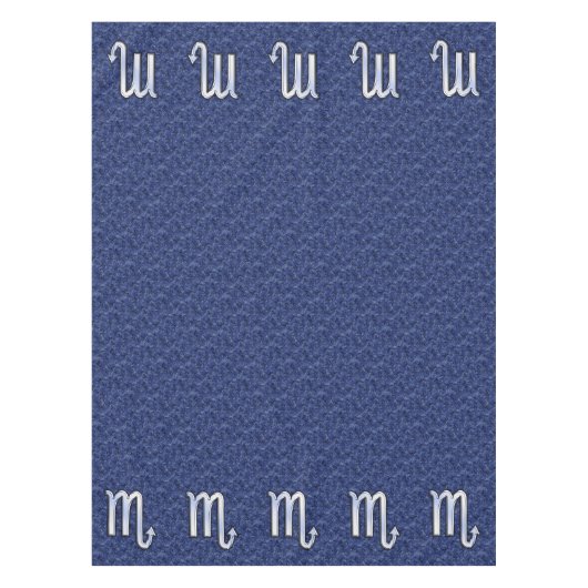 Scorpio Zodiac Sign on Navy Blue Camo Tafelkleed (Voorkant)