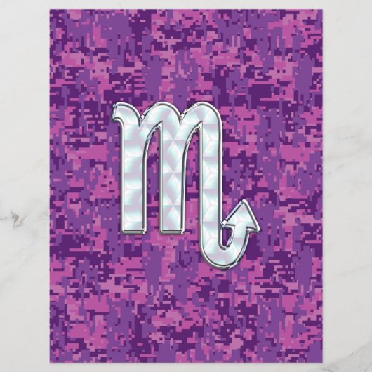 Scorpio Zodiac Sign on Pink Digital Camo Flyer (Voorkant)