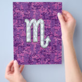 Scorpio Zodiac Sign on Pink Digital Camo Flyer (Hand)
