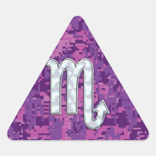 Scorpio Zodiac Sign on Pink Fuchsia Digital Camo Sticker