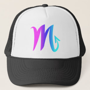 Scorpio Zodiac Sign Pink Blue Aqua Gradient Trucker Pet
