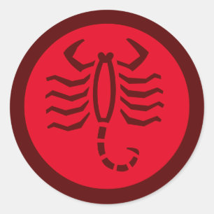 Scorpio Zodiac Sign Red Ronde Sticker