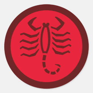 Scorpio Zodiac Sign Red Ronde Sticker