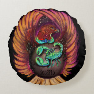 Scorpio Zodiac Sign Round Pillow Rond Kussen