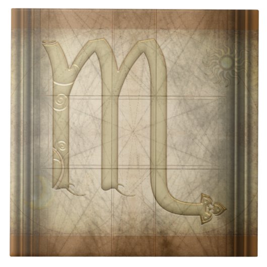 Scorpio Zodiac Sign Tegeltje (Voorkant)
