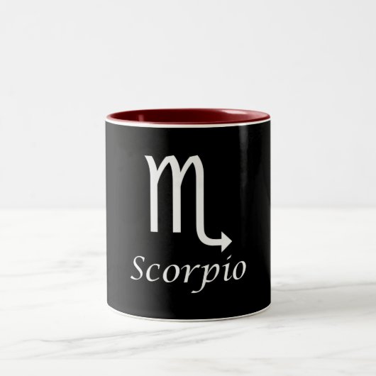 "Scorpio" Zodiac Sign Tweekleurige Koffiemok (Center)