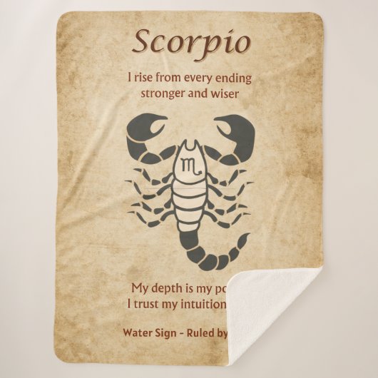 Scorpio Zodiac Sign with Affirmations Sherpa Deken (Voorkant)