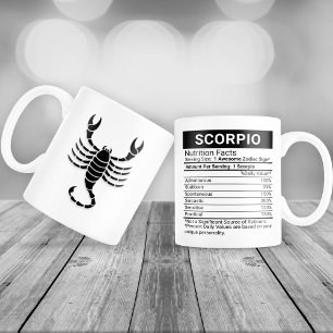 Scorpio Zodiac Sign with Nutrition Facts, Grote Koffiekop