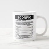 Scorpio Zodiac Sign with Nutrition Facts, Grote Koffiekop (Rechts)