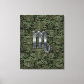 Scorpio Zodiac Sign Woodland Digital Camo Canvas Afdruk (Voorkant)