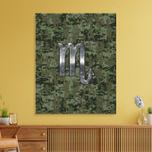 Scorpio Zodiac Sign Woodland Digital Camo Canvas Afdruk (Insitu (Woonkamer))
