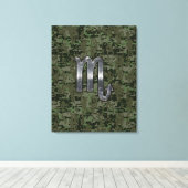 Scorpio Zodiac Sign Woodland Digital Camo Canvas Afdruk (Insitu (Houten vloer))