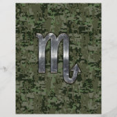 Scorpio Zodiac Sign Woodland Digital Camo Flyer (Voorkant)