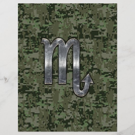 Scorpio Zodiac Sign Woodland Digital Camo Flyer (Voorkant)
