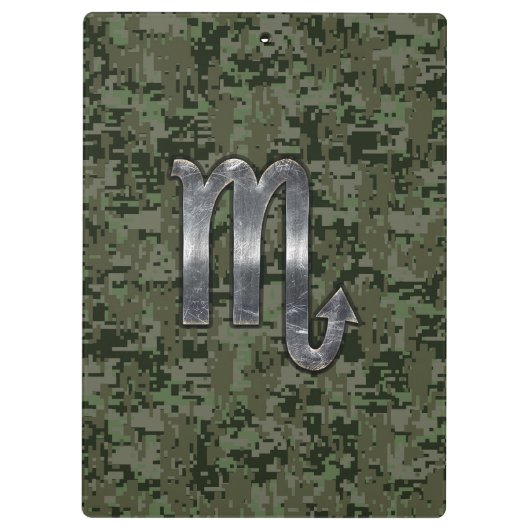 Scorpio Zodiac Sign Woodland Digital Camo Klembord (Achterkant)